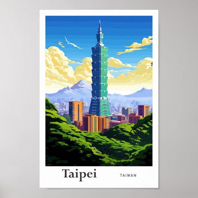 Taipei Taiwán Ilustracion de arte de viaje (Frente)