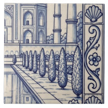 Taj Mahal Azulejo Mural Baldosa 4 de 6 Medio Derec