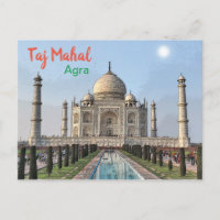 Taj Mahal de la postal de la India