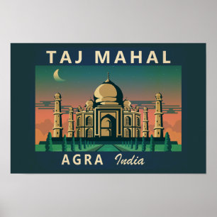 Taj Mahal India Viaje Arte Vintage
