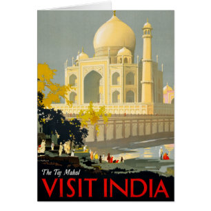 Taj Mahal Visita India Poster de Viajes Vintage Re