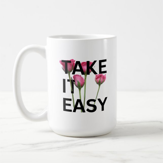 Take It Easy Mug - Motivación de la Copa de Café F (Izquierda)