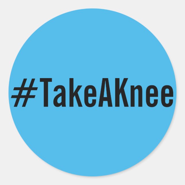 #TakeAKnee, texto negro sobre brillantes pegatinas (Anverso)