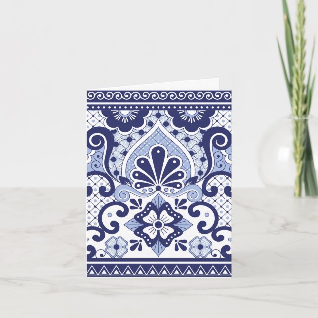 Talavera mexicana azul y blanca (Anverso)