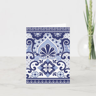 Talavera mexicana azul y blanca