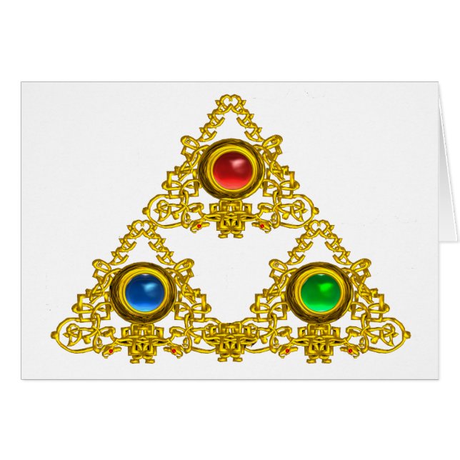 TALISMAN MAGIC ELFIC/TRIÁNGULO ORO CON GEMSTONES (Anverso (Horizontal))
