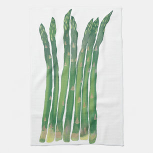 Tall Asparagus en toallas de cocina blanca