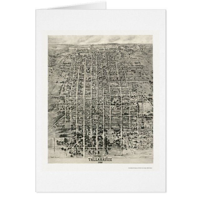 Tallahassee, mapa panorámico de FL - 1926 (Frente)