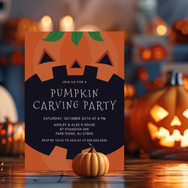 Tallar y celebrar la invitación de Halloween (Subido por el creador)