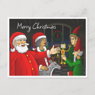 Taller de Santa Claus Tarjeta de Navidad