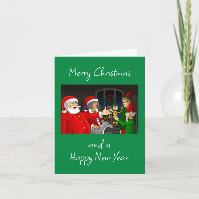 Taller de Santa Claus Tarjeta de Navidad (Anverso)
