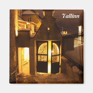 Tallinn encendida en imán del invierno