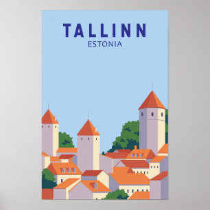Tallinn Estonia Arte de viaje retro vintage 