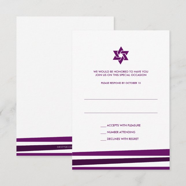 Tallit Bar Mitzvah RSVP (Anverso / Reverso)
