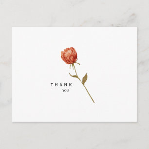 Tallo Floral Simple Tarjeta de agradecimiento fune