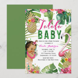 Talofa Floral Tropical Bebé Niña Invitación de Duc