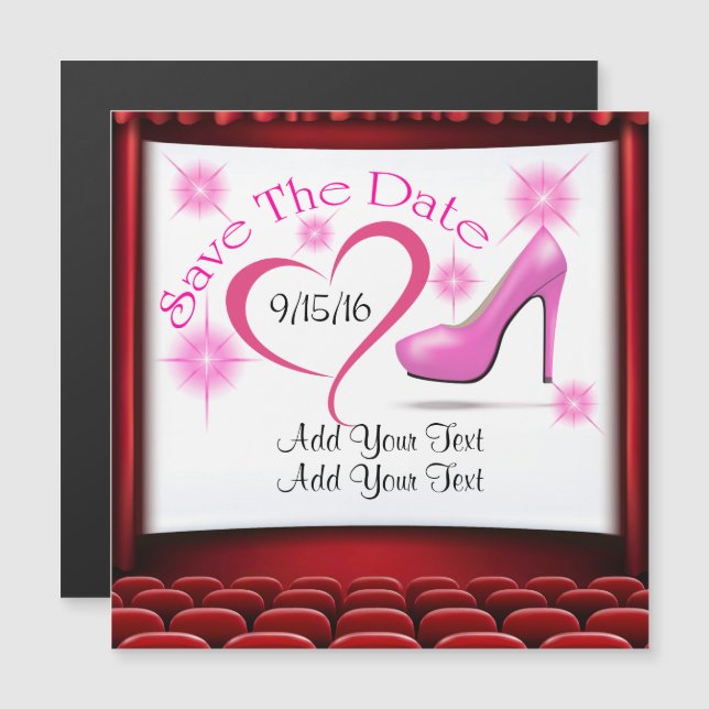 Talón alto rosado Guardar el imán de fecha (Anverso/Reverso)