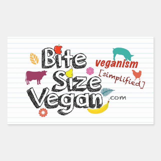 Tamaño De Bita Vegan Con Pegatina De Tagline (Anverso)