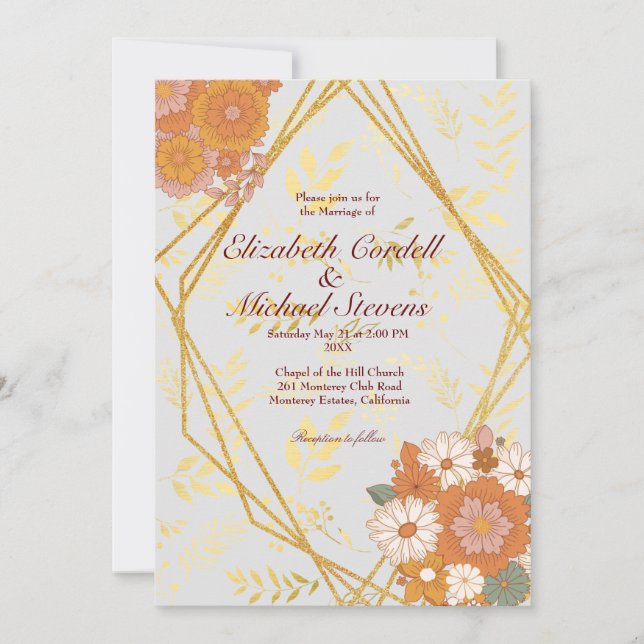 Tamaño de la invitación a la boda: 5"x7", papel: m (Anverso)