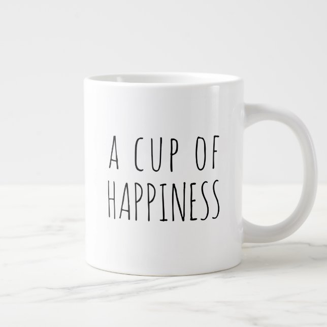 Tamaño JUMBO - una taza de felicidad café moderno (Derecha)