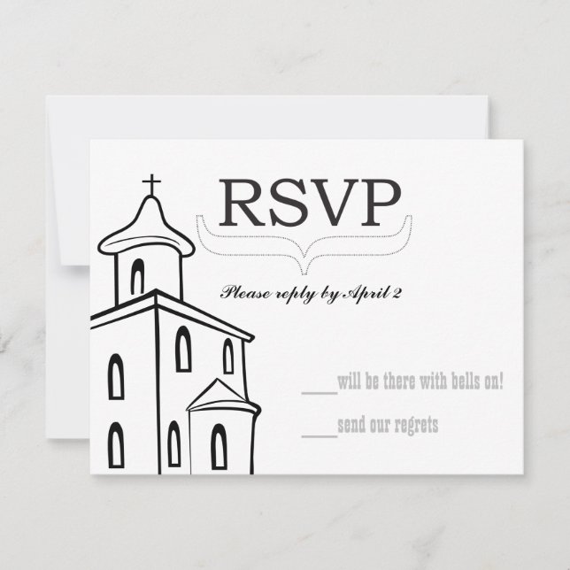 Tamaño RSVP de capilla para sobres RSVP (Anverso)