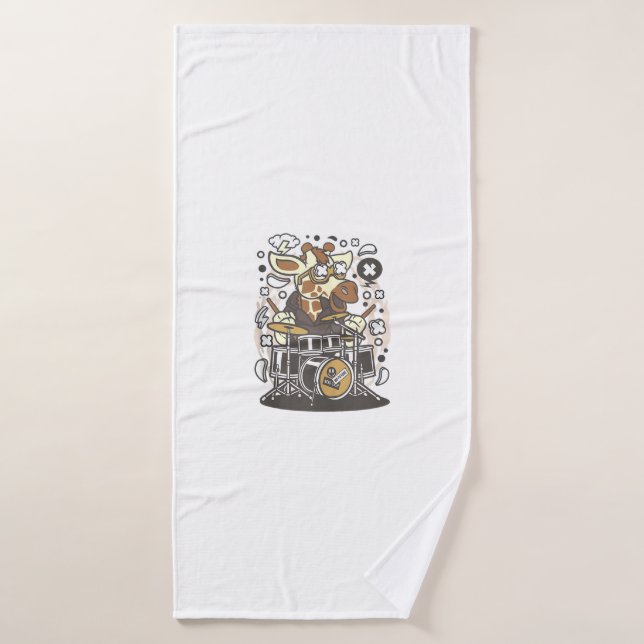 tambor de girafa divertida (Toalla de baño)