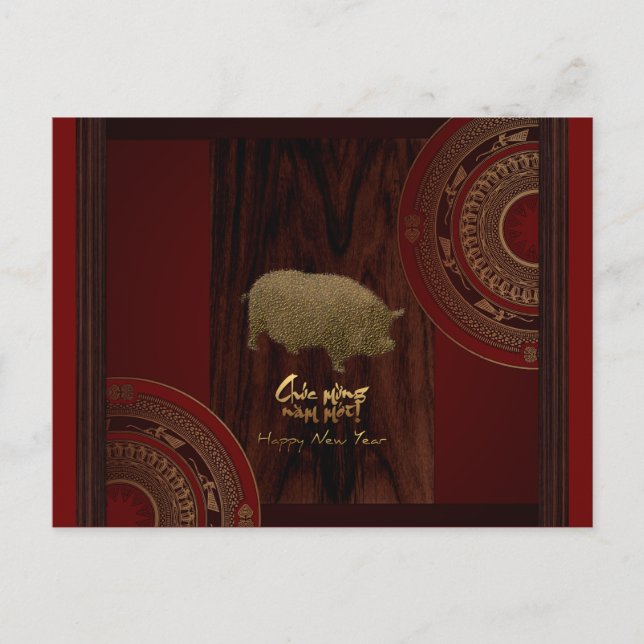 Tambores 2 de año de cerdo tarjeta postal vietnami (Anverso)