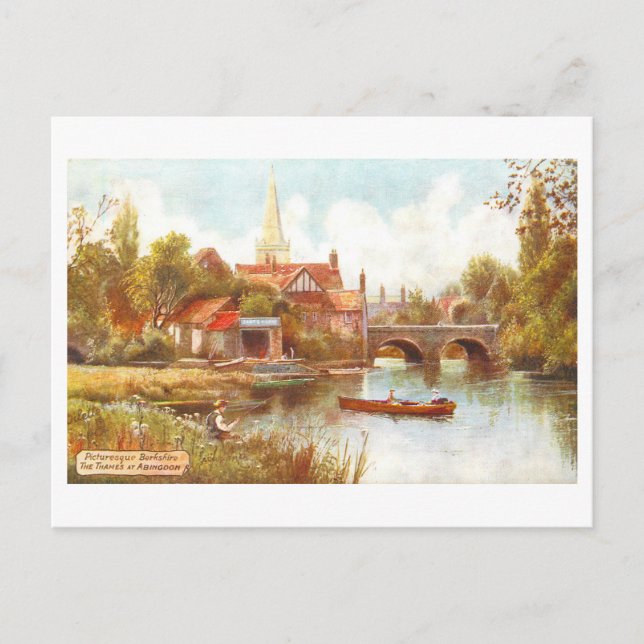 Támesis de la postal de Abingdon Vintage (Anverso)