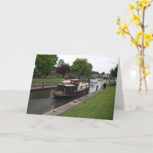 Támesis del río en la tarjeta de saludo Chertsey L