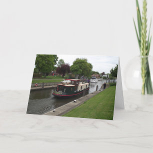 Támesis del río en la tarjeta de saludo Chertsey L