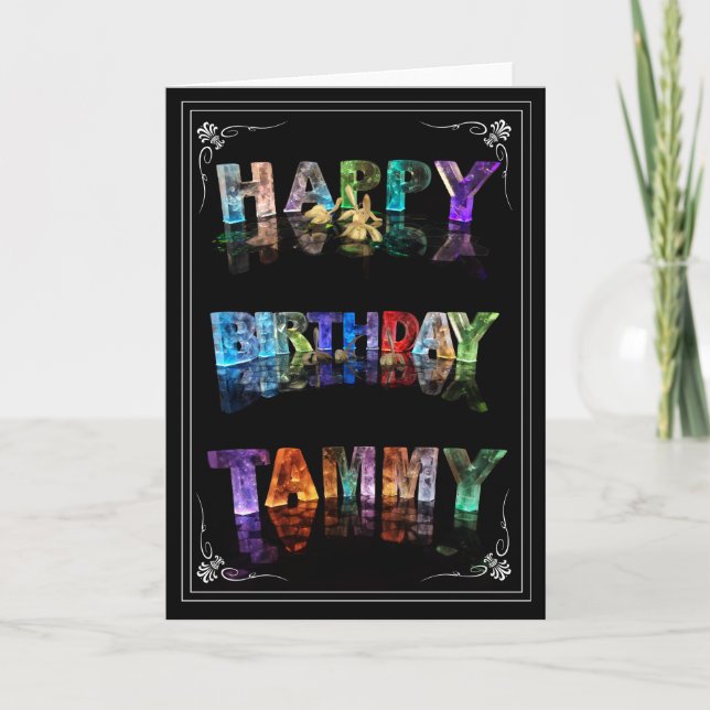 Tammy - Tarjeta de saludo de Nombre en Luces (Foto (Anverso)