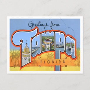 Tampa, Florida, postal de las letras grandes de la