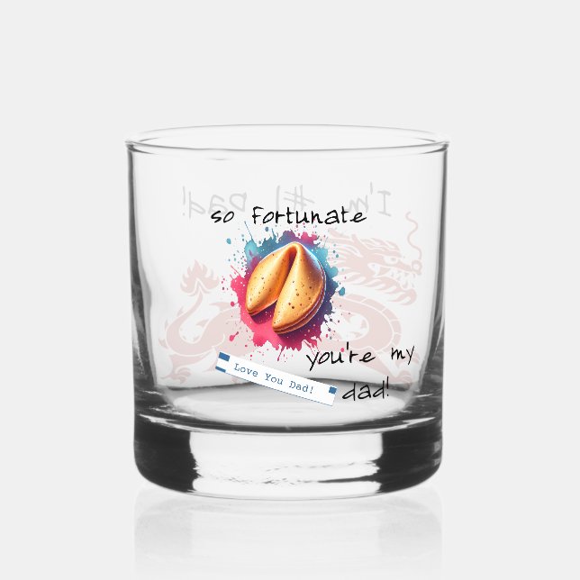 "Tan Afortunado..." Vaso de Whiskey Personalizable (Anverso)