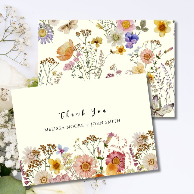 Tan Boho Boda de Flores Silvestres - Tarjeta de ag (Subido por el creador)