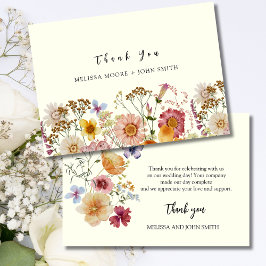 Tan Boho Boda de Flores Silvestres - Tarjeta de ag