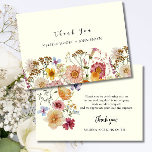 Tan Boho Boda de Flores Silvestres - Tarjeta de ag