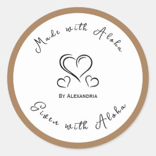 Tan casero hecho a mano hecho con aloha pegatina