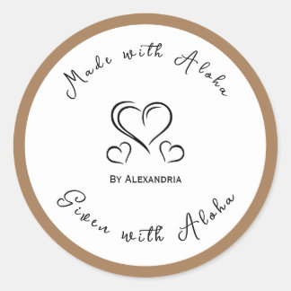 Tan casero hecho a mano hecho con aloha pegatina