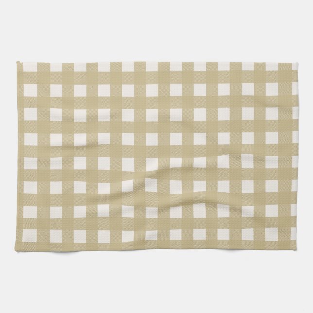 Tan Checker Dish Toalla (Horizontal)