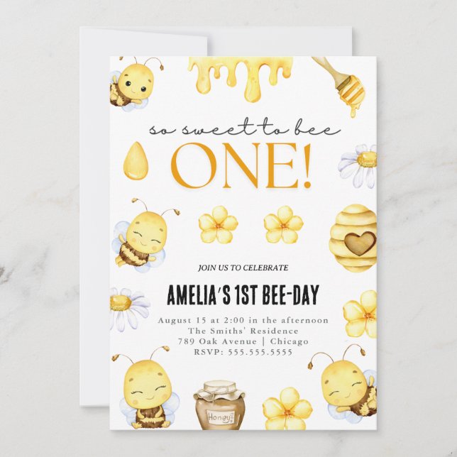 Tan dulce de ser una invitación de cumpleaños (Anverso)