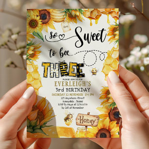 Tan dulce ser tres Invitación de cumpleaños 3