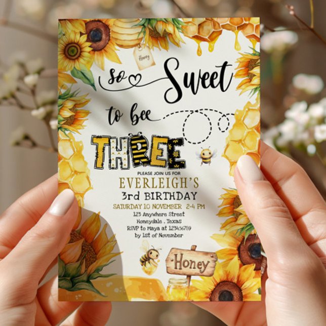 Tan dulce ser tres Invitación de cumpleaños 3 (Subido por el creador)