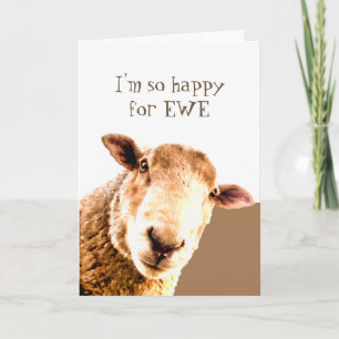 Tan Feliz por Ti Tarjeta de Felicitación Oveja Div