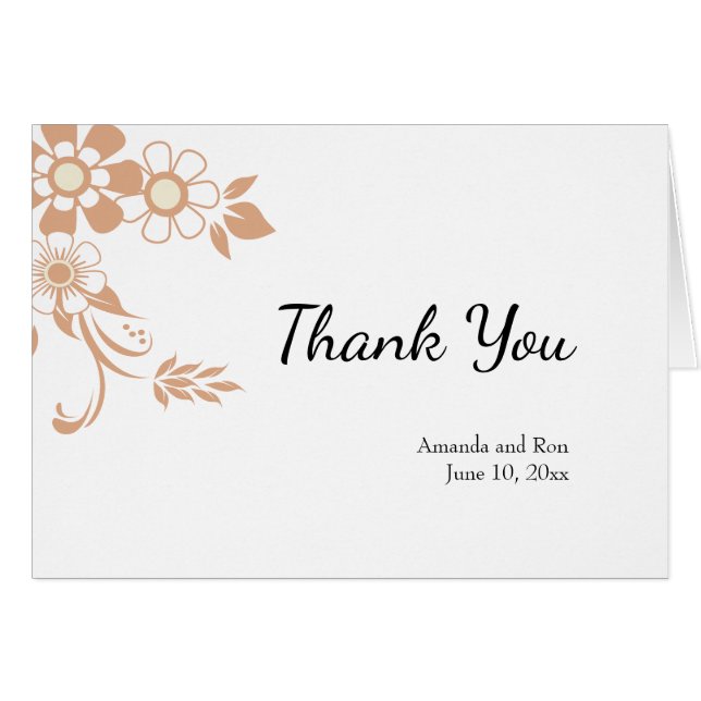 Tan Floral Swirl (Anverso (Horizontal))