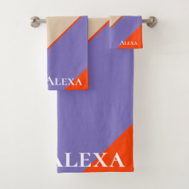 Tan, Lavanda y Naranja Decorativa costera náutica