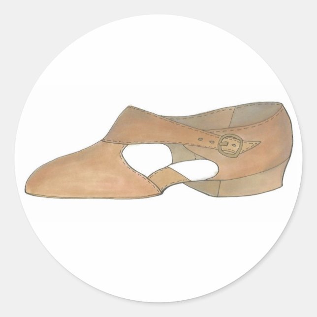 Tan Lyrical Modern Dance Bailarina Shoes Pegatina (Anverso)