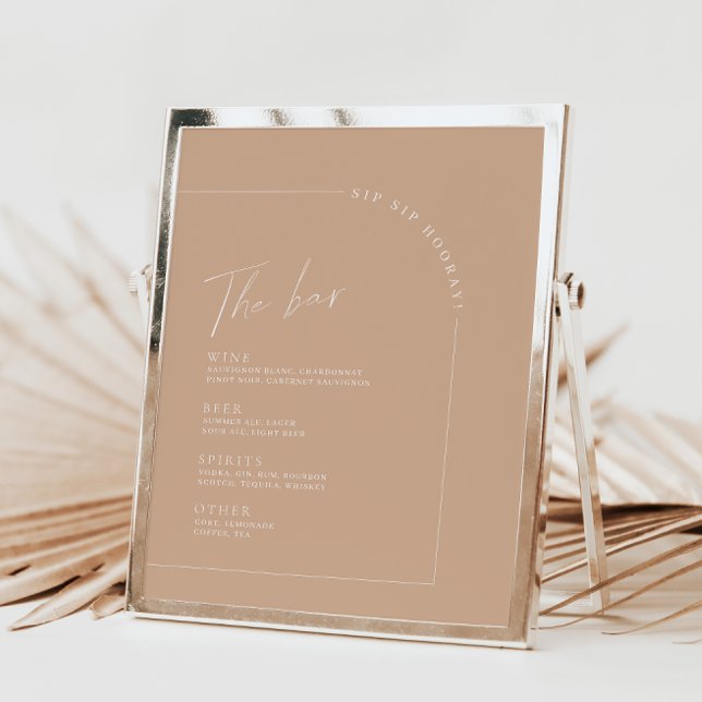 Tan Minimalista menú Boda de caligrafía (Subido por el creador)