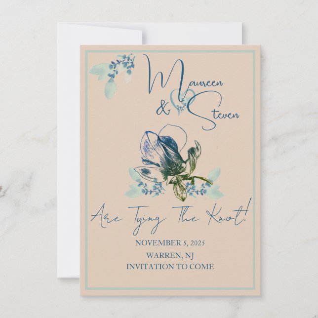 Tan, Mint y Blue Orchid Guardar la tarjeta de fech (Anverso)