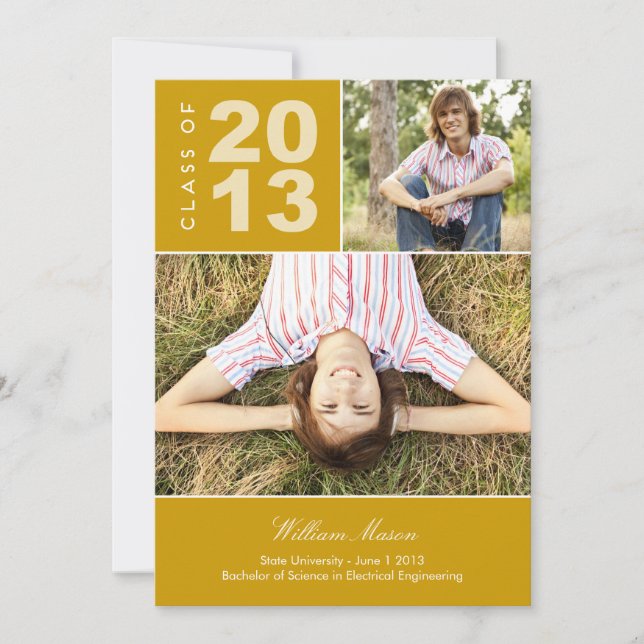 Tan Orgullosa Invitación a la Graduación (Anverso)