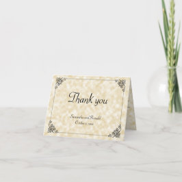 Tan Parchment Paper Style Boda tarjeta de agradeci